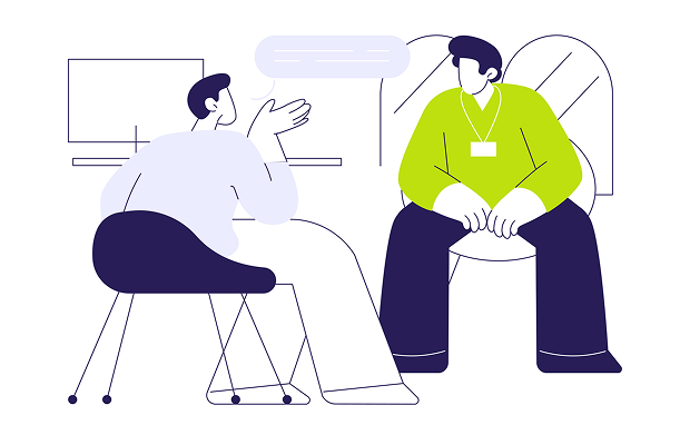 Two people having a conversation