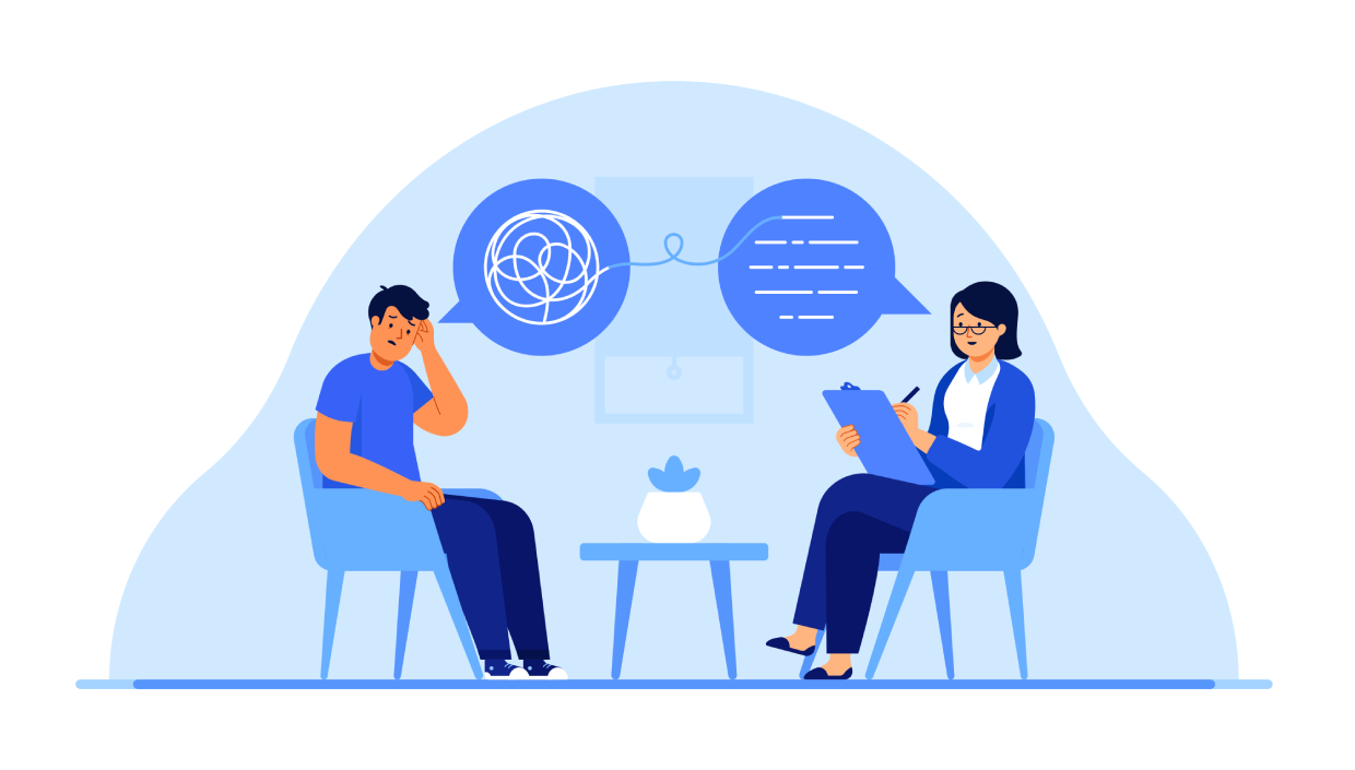 Therapist and patient in counseling session