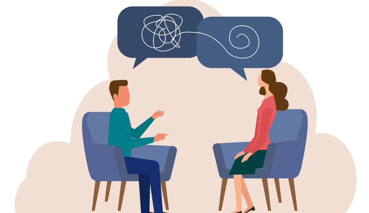 Therapist and client in conversation